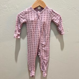 Kate Quinn 0-3mo Purple Gingham Zippered Pajamas